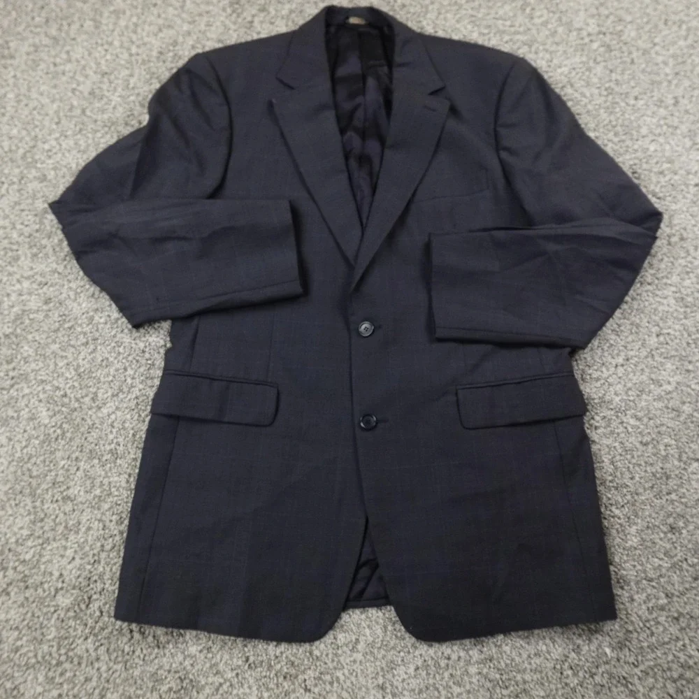 VTG Brooks Brothers 346 Blazer Mens‎ 41 Gray Blue Wool Sport Coat Jacket Top Y2K